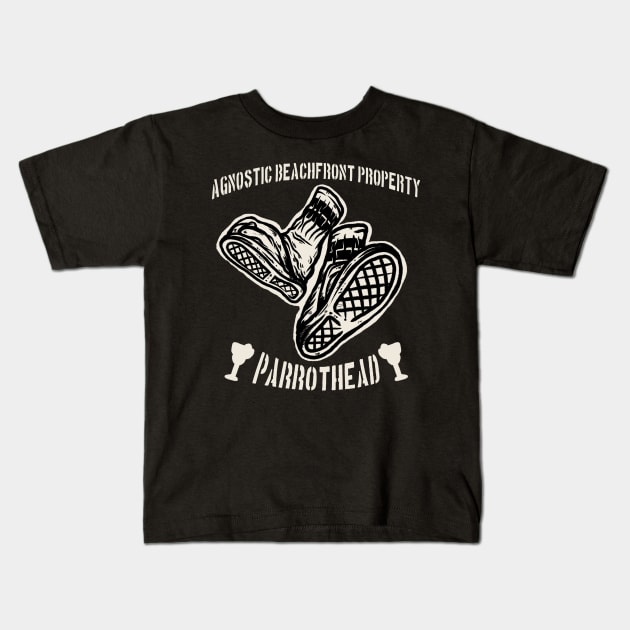 Agnostic beachfront property Kids T-Shirt by ofthedead209